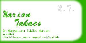 marion takacs business card